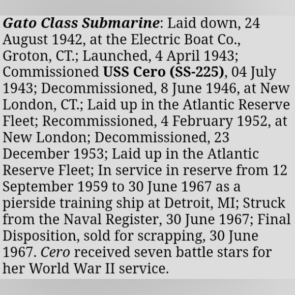 🇺🇸 Cero SS-225 United States Navy Ship Plaque - Picture 12 of 15